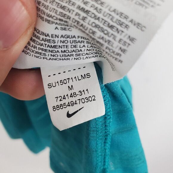 Nike Sheer Striping Tank Top Racerback Blue Workout Running Womens M Dri Fit - Picture 10 of 11